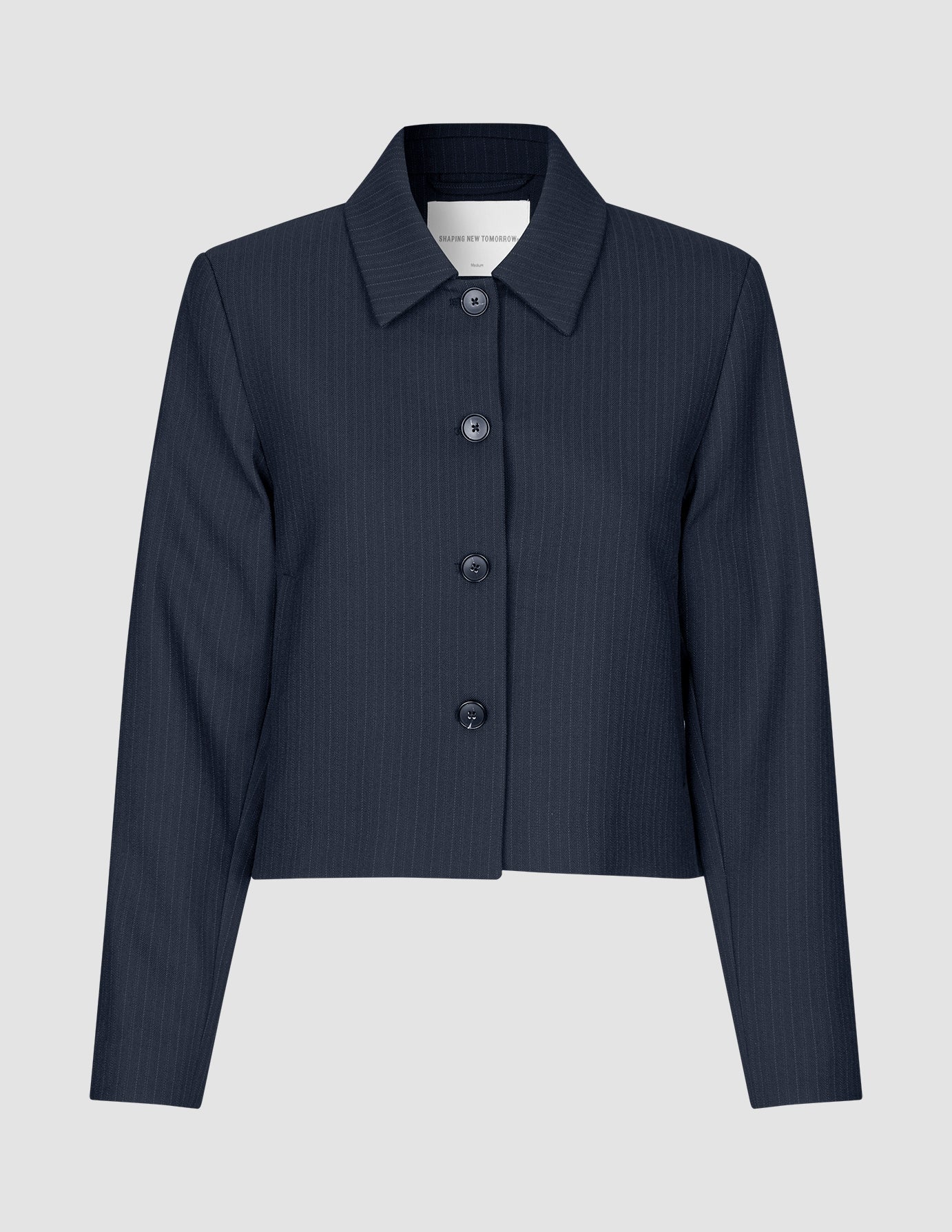 Serene Short Jacket Black Night Pinstripe
